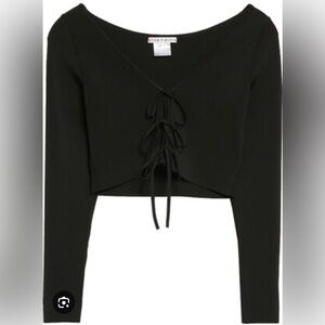 Alice +Olivia Sharee Crop Tie Front Blouse size: xs NWT